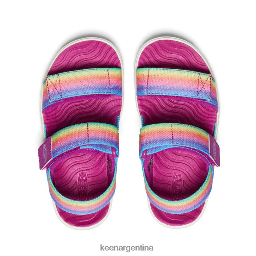 arcoiris/festival fucsia calzado KEEN correa trasera elle T0822B725 pequeños niños - Imagen 4