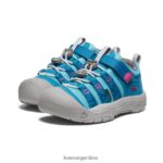 azul fiordo/fucsia festival calzado KEEN newport h2sho T0822B928 pequeños niños - Imagen 2