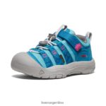 azul fiordo/fucsia festival calzado KEEN newport h2sho T0822B928 pequeños niños - Imagen 3