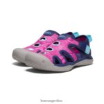 azul profundo/festival fucsia calzado KEEN sandalia raya T0822B917 niños grandes - Imagen 2