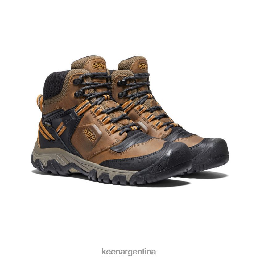 bisonte/marrón dorado calzado KEEN bota impermeable ridge flex T0822B142 hombres - Imagen 2