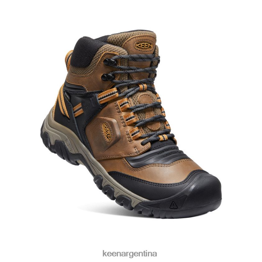 bisonte/marrón dorado calzado KEEN bota impermeable ridge flex T0822B142 hombres - Imagen 3