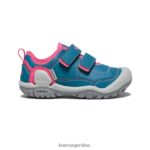 coral azul/pavo real rosa calzado KEEN tenis con doble tira hueca y nudo T0822B942 pequeños niños
