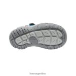 coral azul/pavo real rosa calzado KEEN tenis con doble tira hueca y nudo T0822B942 pequeños niños - Imagen 4
