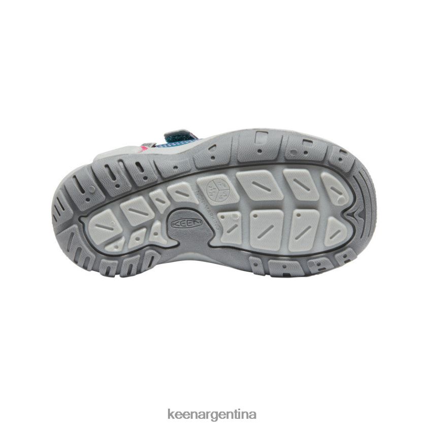 coral azul/pavo real rosa calzado KEEN tenis con doble tira hueca y nudo T0822B942 pequeños niños - Imagen 4