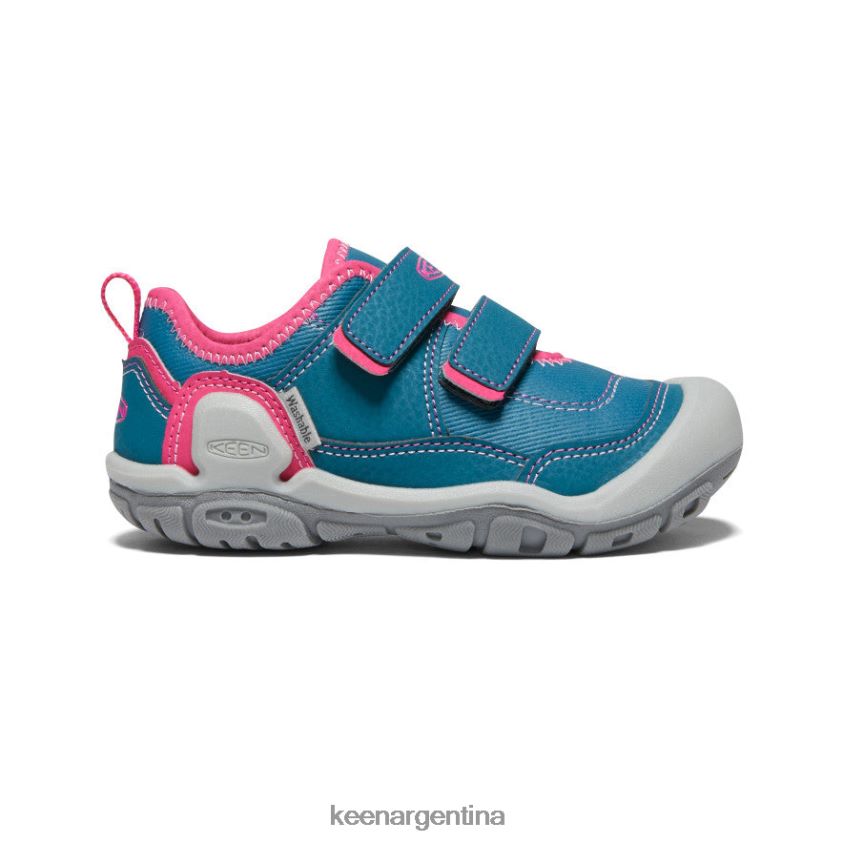 coral azul/pavo real rosa calzado KEEN tenis con doble tira hueca y nudo T0822B942 pequeños niños - Imagen 1