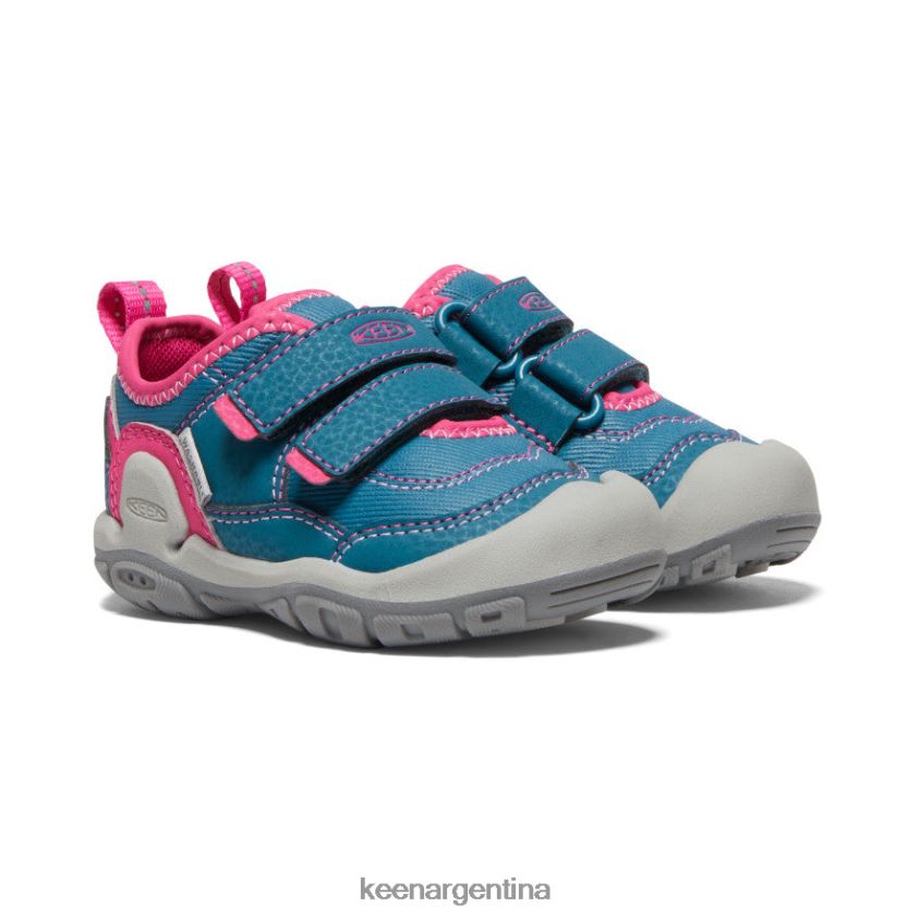 coral azul/pavo real rosa calzado KEEN tenis con doble tira hueca y nudo T0822B959 niños pequeños - Imagen 2