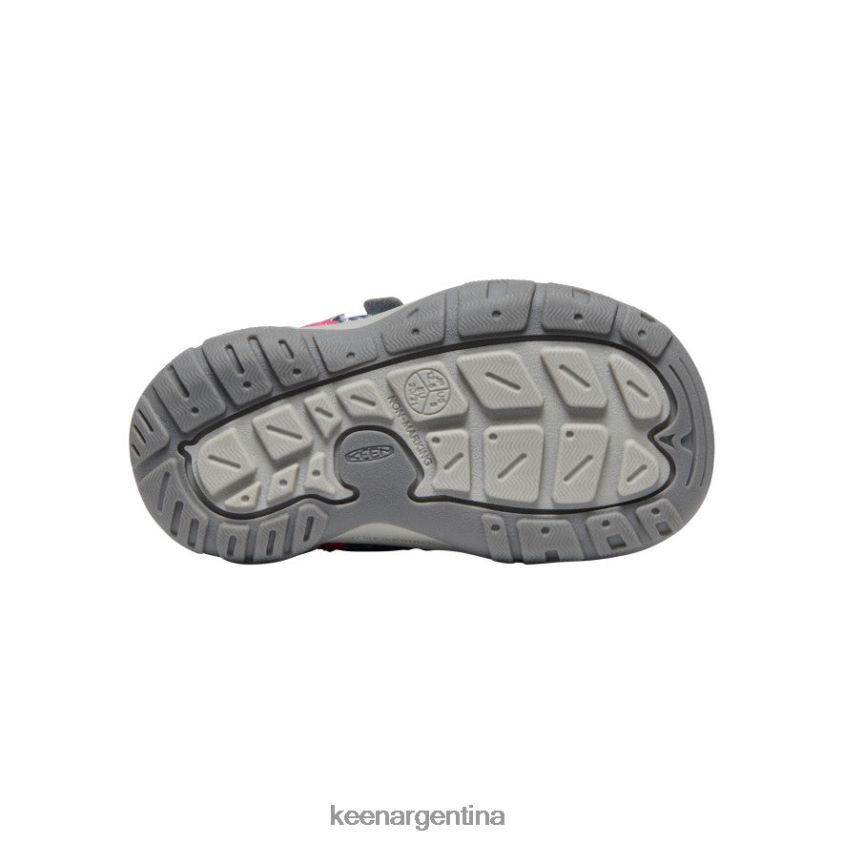 coral azul/pavo real rosa calzado KEEN tenis con doble tira hueca y nudo T0822B959 niños pequeños - Imagen 4
