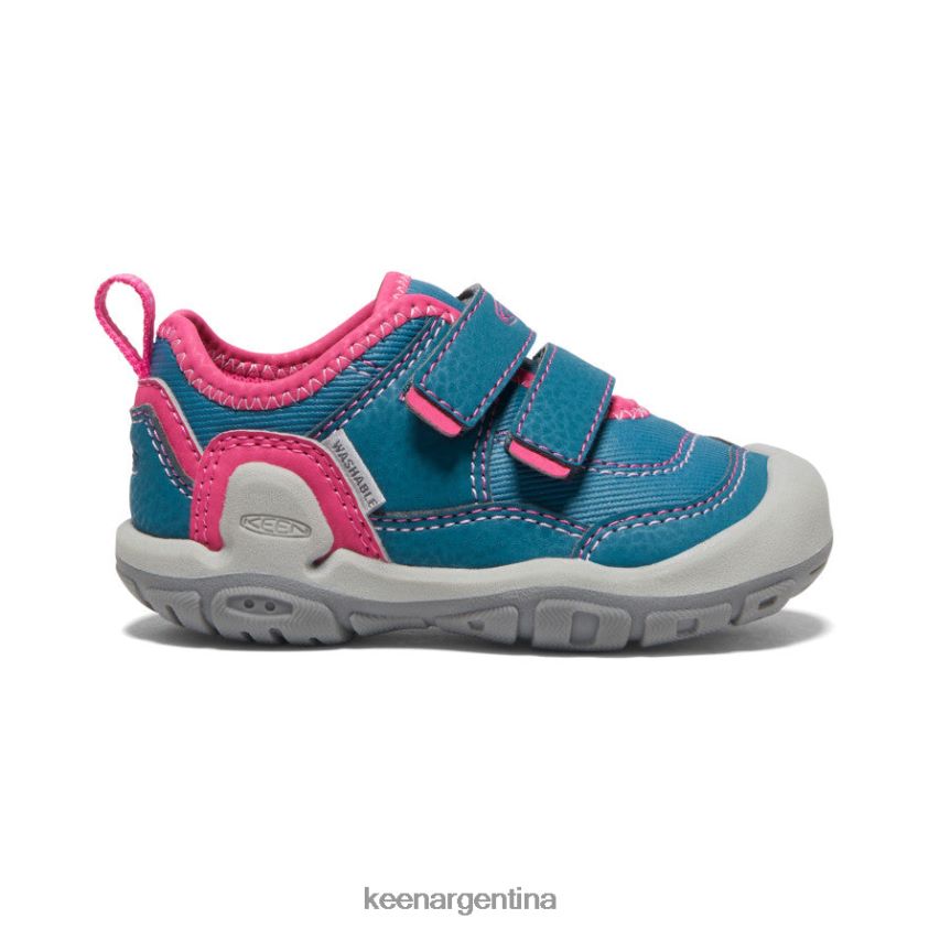 coral azul/pavo real rosa calzado KEEN tenis con doble tira hueca y nudo T0822B959 niños pequeños - Imagen 1