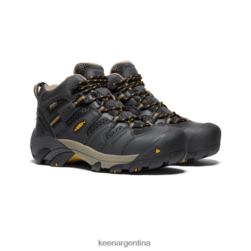 cuervo/olivo leonado calzado KEEN Lansing impermeable medio (puntera de acero) T0822B598 mujer - Imagen 2
