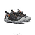 gris acero/naranja seguridad calzado KEEN zapatillas con nudo hueco T0822B908 niños grandes - Imagen 2