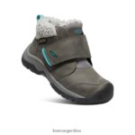 gris acero/porcelana calzado KEEN bota impermeable kootenay iv T0822B1010 pequeños niños - Imagen 3