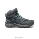 gris acero/porcelana calzado KEEN bota impermeable ridge flex T0822B574 mujer