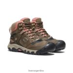 lobo de madera/polvo de ladrillo calzado KEEN bota impermeable ridge flex T0822B573 mujer - Imagen 2