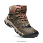 lobo de madera/polvo de ladrillo calzado KEEN bota impermeable ridge flex T0822B573 mujer - Imagen 3