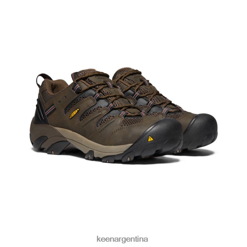 marrón cascada/ladrillo cocido calzado KEEN Lansing bajo (puntera de acero) T0822B302 hombres - Imagen 2