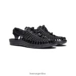 negro calzado KEEN cuero premium uneek T0822B384 hombres - Imagen 2
