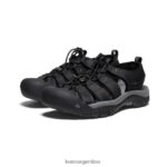 negro/gris acero calzado KEEN cuero newport T0822B133 hombres - Imagen 2