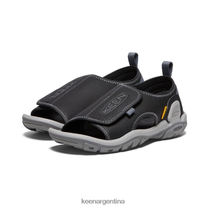 negro/gris acero calzado KEEN Knotch River con puntera abierta T0822B950 niños grandes - Imagen 2