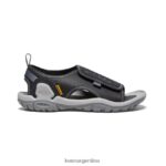 negro/gris acero calzado KEEN Knotch River con puntera abierta T0822B950 niños grandes