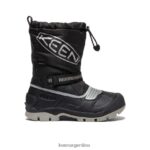 negro/plata calzado KEEN bota impermeable snow troll T0822B1000 niños grandes