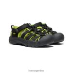 negro/verde lima calzado KEEN newport h2 T0822B745 pequeños niños - Imagen 2