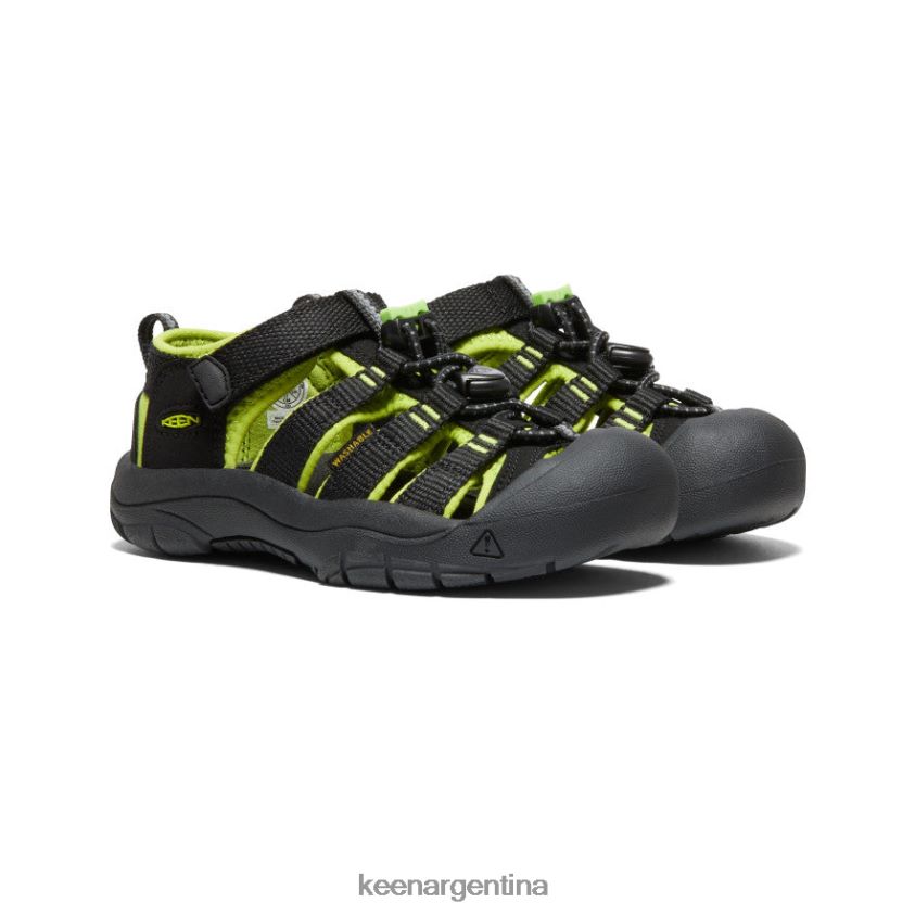 negro/verde lima calzado KEEN newport h2 T0822B745 pequeños niños - Imagen 2