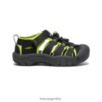 negro/verde lima calzado KEEN newport h2 T0822B745 pequeños niños