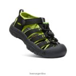 negro/verde lima calzado KEEN newport h2 T0822B745 pequeños niños - Imagen 3