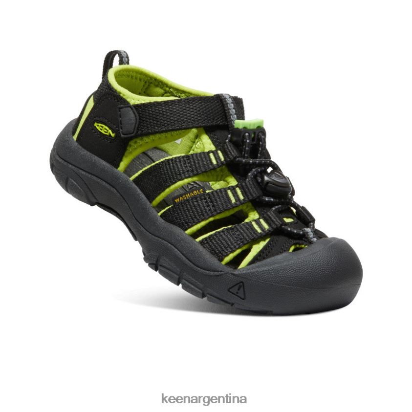 negro/verde lima calzado KEEN newport h2 T0822B745 pequeños niños - Imagen 3