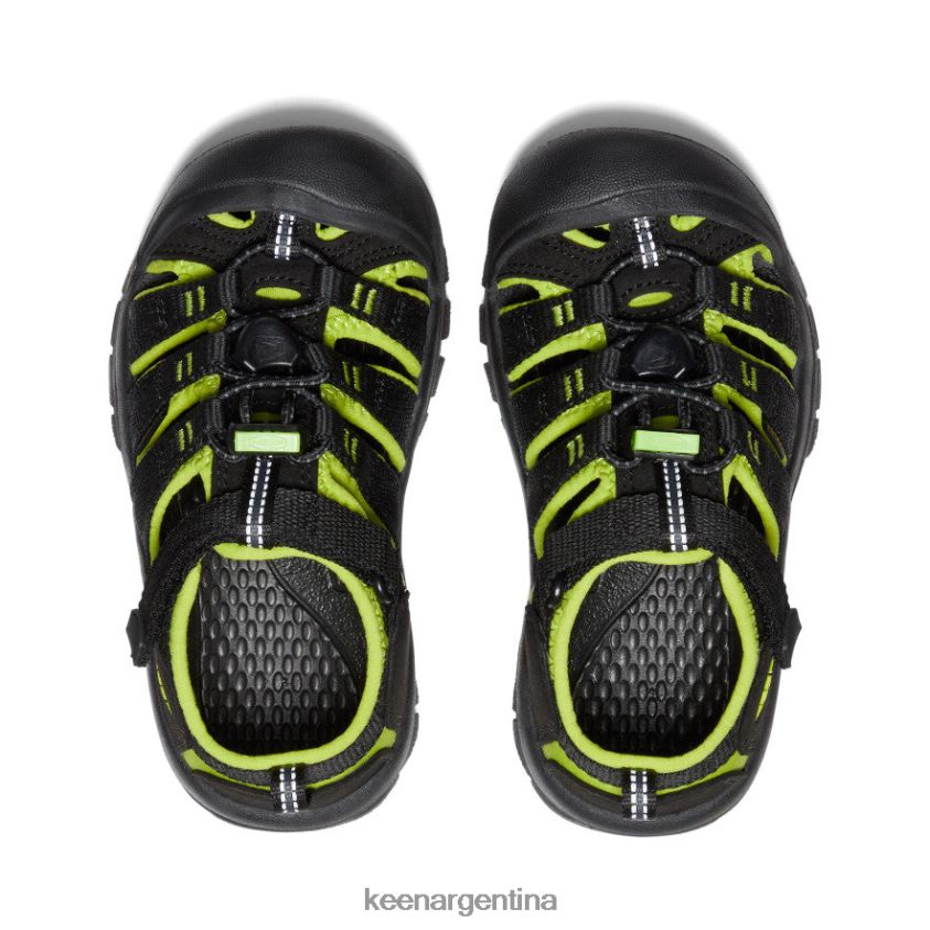 negro/verde lima calzado KEEN newport h2 T0822B745 pequeños niños - Imagen 4