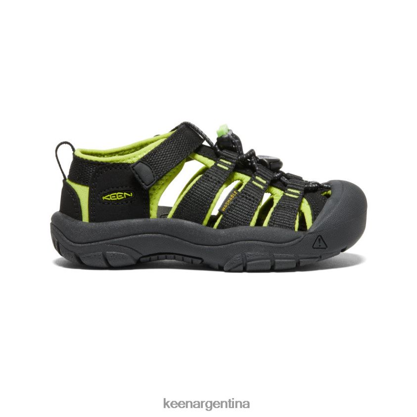 negro/verde lima calzado KEEN newport h2 T0822B745 pequeños niños - Imagen 1