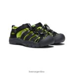 negro/verde lima calzado KEEN newport h2 T0822B764 niños grandes - Imagen 2