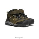 oliva oscuro/cidra oscura calzado KEEN bota impermeable ridge flex T0822B907 pequeños niños - Imagen 2
