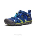 profundidades azules/chartreuse calzado KEEN seacamp ii cnx T0822B846 pequeños niños - Imagen 3