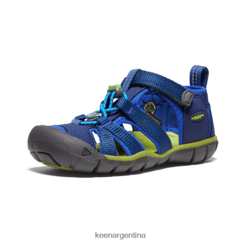 profundidades azules/chartreuse calzado KEEN seacamp ii cnx T0822B846 pequeños niños - Imagen 3