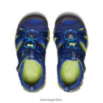 profundidades azules/chartreuse calzado KEEN seacamp ii cnx T0822B846 pequeños niños - Imagen 4
