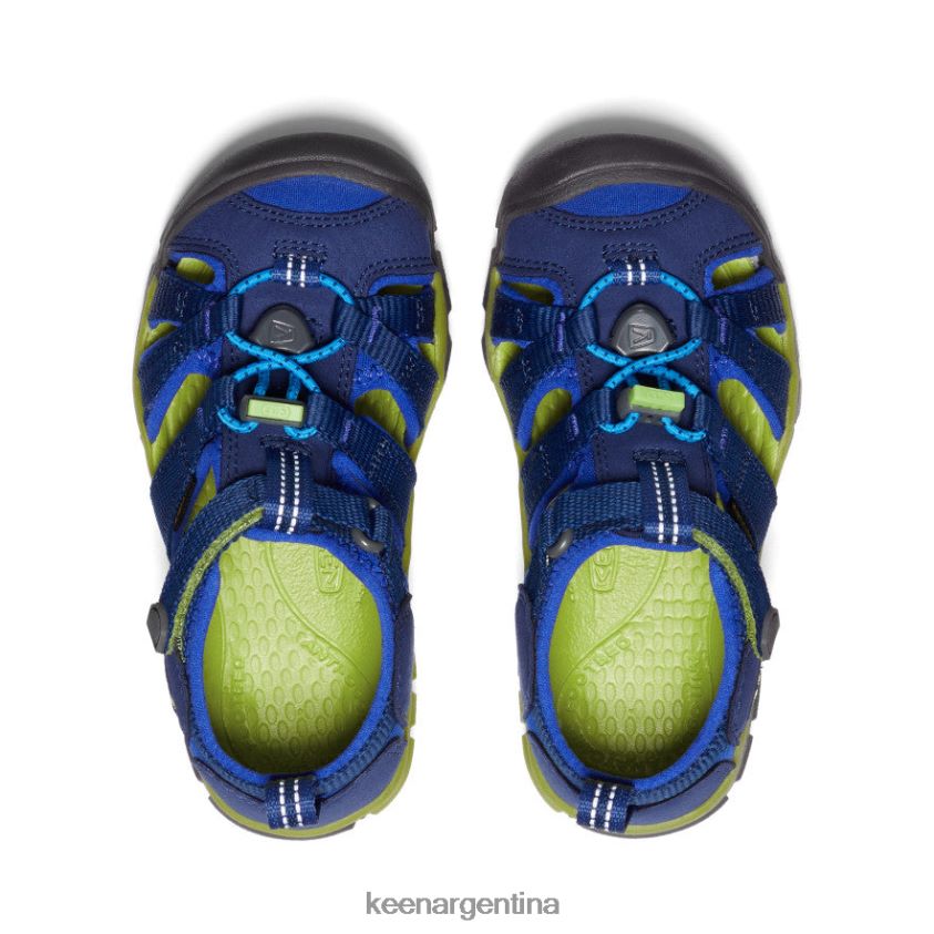 profundidades azules/chartreuse calzado KEEN seacamp ii cnx T0822B846 pequeños niños - Imagen 4