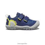 profundidades azules/onagra calzado KEEN tenis con doble tira hueca y nudo T0822B943 pequeños niños