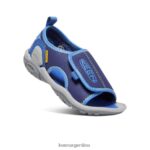 profundidades brillantes de cobalto/azul calzado KEEN Knotch River con puntera abierta T0822B929 pequeños niños - Imagen 3