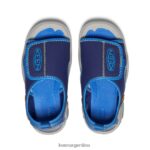profundidades brillantes de cobalto/azul calzado KEEN Knotch River con puntera abierta T0822B929 pequeños niños - Imagen 4