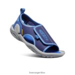 profundidades brillantes de cobalto/azul calzado KEEN Knotch River con puntera abierta T0822B949 niños grandes - Imagen 3