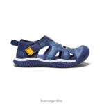 profundidades brillantes de cobalto/azul calzado KEEN sandalia raya T0822B865 pequeños niños