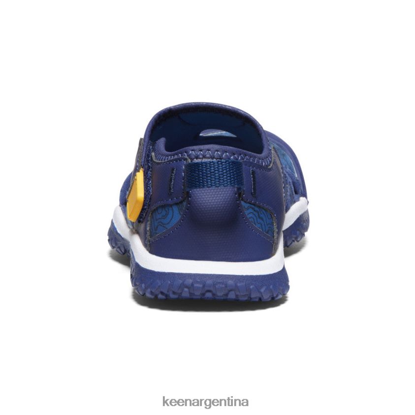 profundidades brillantes de cobalto/azul calzado KEEN sandalia raya T0822B865 pequeños niños - Imagen 5