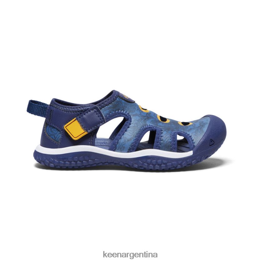 profundidades brillantes de cobalto/azul calzado KEEN sandalia raya T0822B865 pequeños niños - Imagen 1