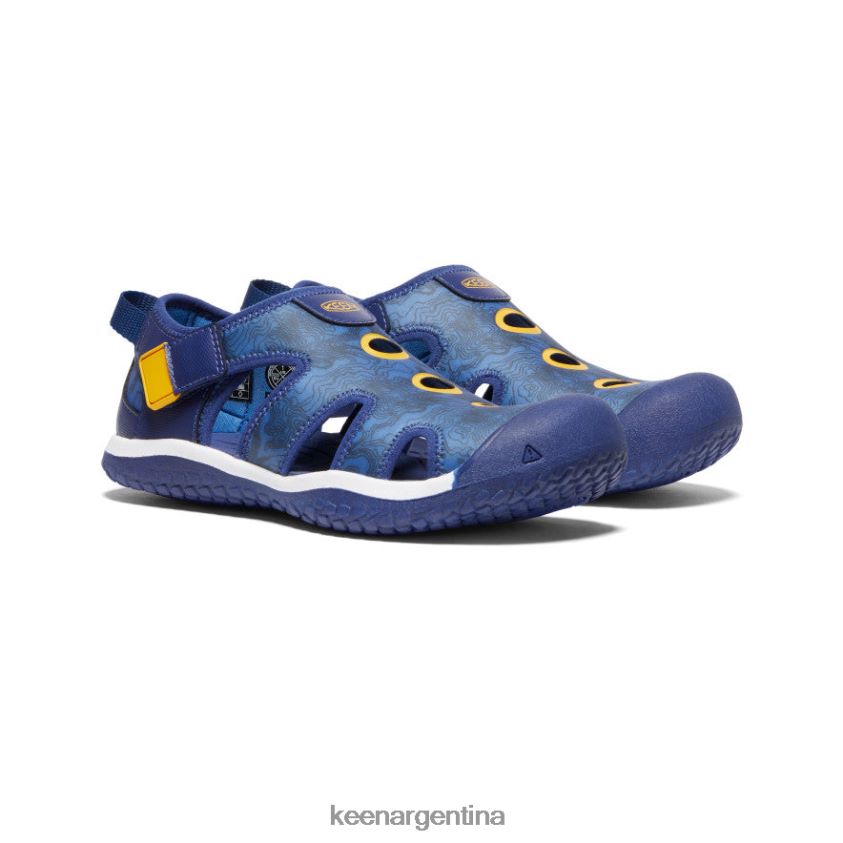 profundidades brillantes de cobalto/azul calzado KEEN sandalia raya T0822B916 niños grandes - Imagen 2