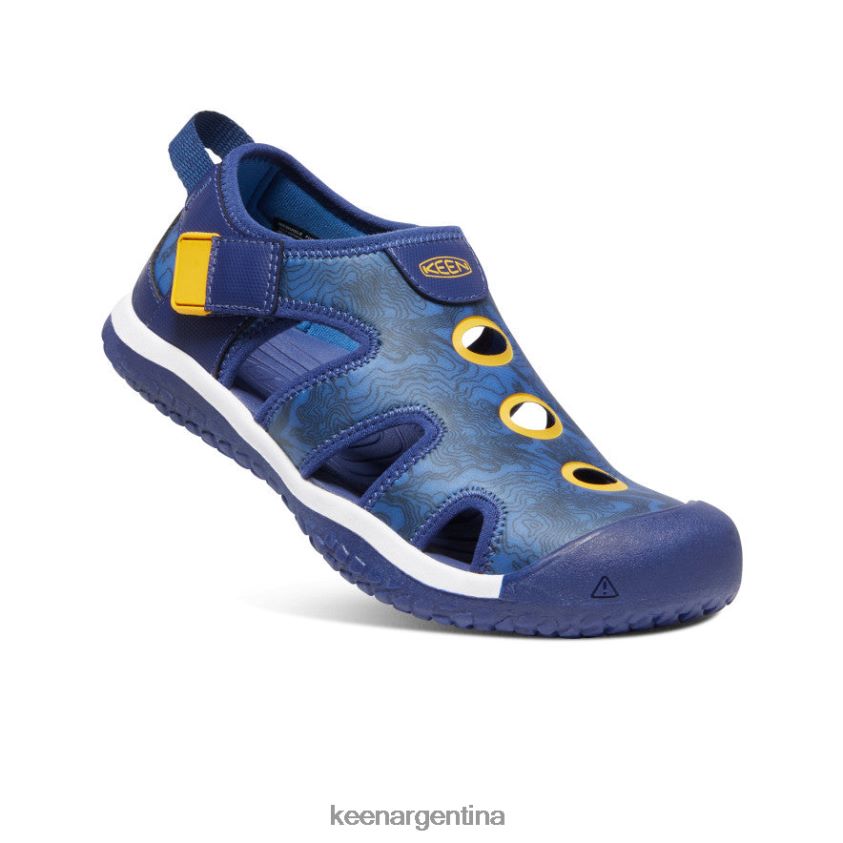profundidades brillantes de cobalto/azul calzado KEEN sandalia raya T0822B916 niños grandes - Imagen 3