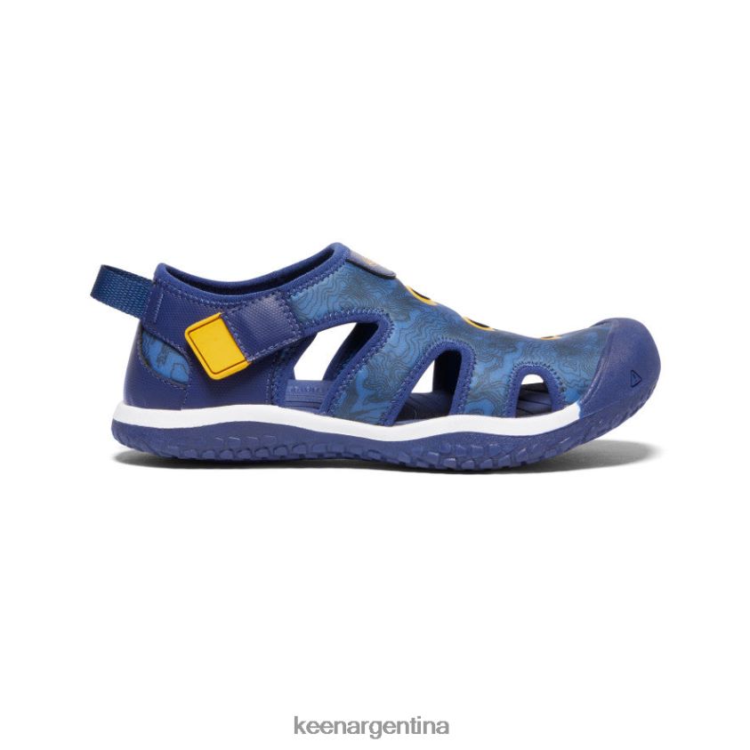profundidades brillantes de cobalto/azul calzado KEEN sandalia raya T0822B916 niños grandes - Imagen 1