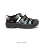 raya negra calzado KEEN newport h2 T0822B736 pequeños niños