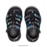 raya negra calzado KEEN newport h2 T0822B736 pequeños niños - Imagen 4